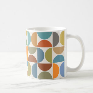 MCM Semicircles Pattern Colour on Cream Coffee Mug