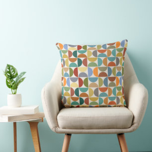 MCM Semicircles Pattern Colour on Cream Cushion