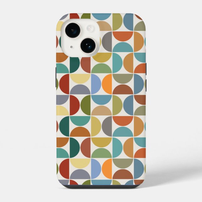MCM Semicircles Pattern Colour on Cream iPhone Case (Back)