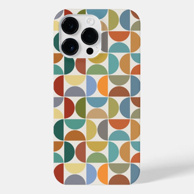MCM Semicircles Pattern Colour on Cream iPhone Case (Back)