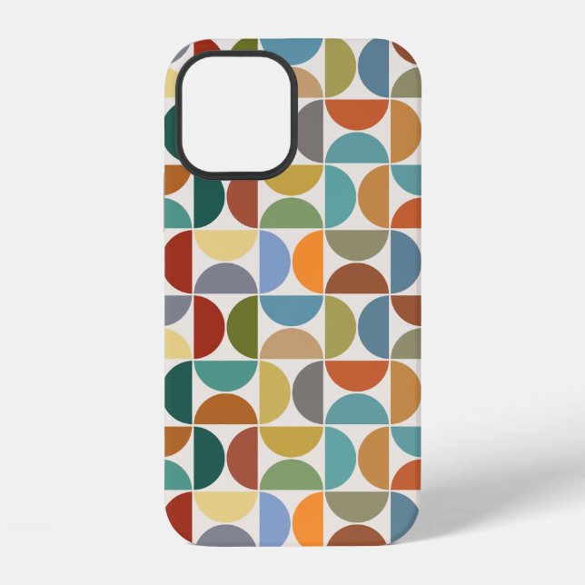 MCM Semicircles Pattern Colour on Cream iPhone Case (Back)