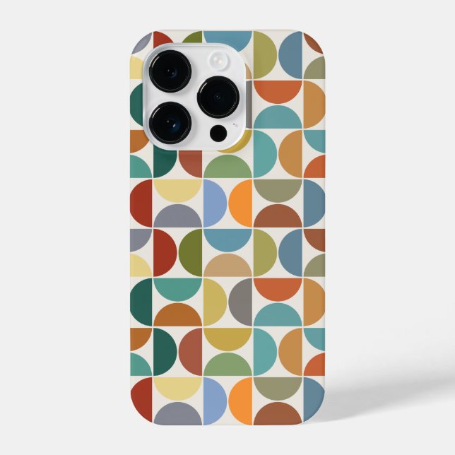 MCM Semicircles Pattern Colour on Cream iPhone Case (Back)