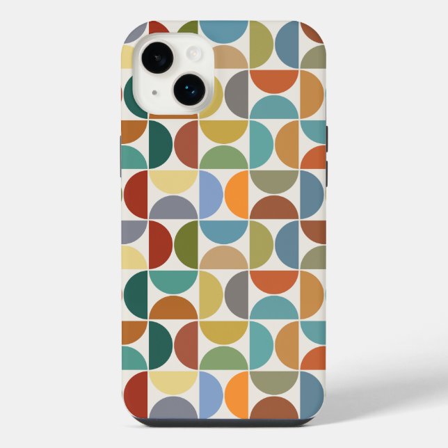 MCM Semicircles Pattern Colour on Cream iPhone Case (Back)