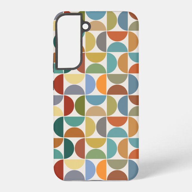 MCM Semicircles Pattern Colour on Cream Samsung Galaxy S22+ Case (Back)