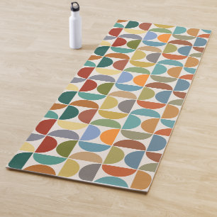 MCM Semicircles Pattern Colour on Cream Yoga Mat