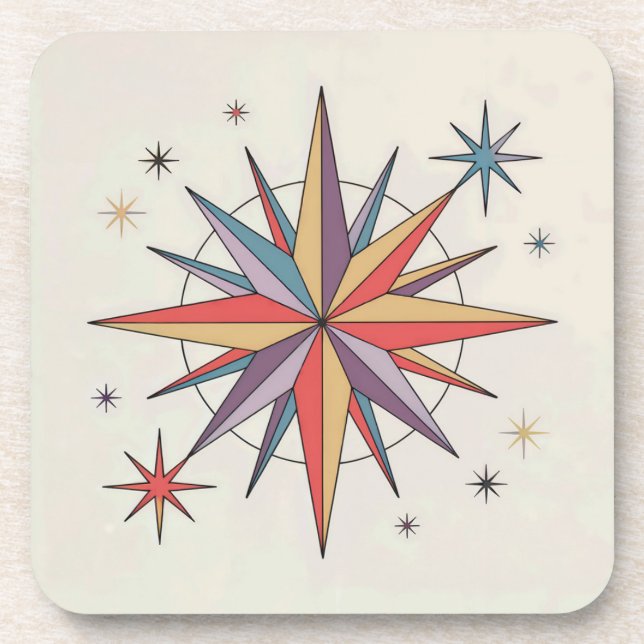 MCM Starburst Cream Coaster Set (Front)