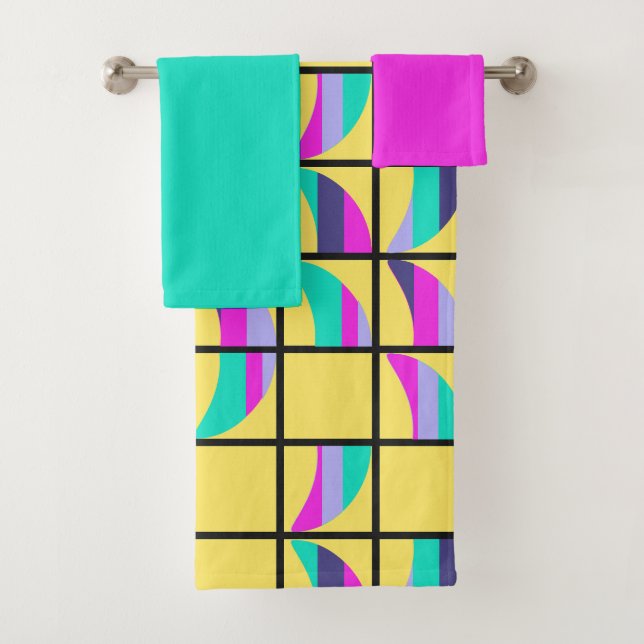 MCM Tic-Tac-Toe  Bath Towel Set (Insitu)