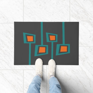 MCM WELCOME MAT - Orange and Teal