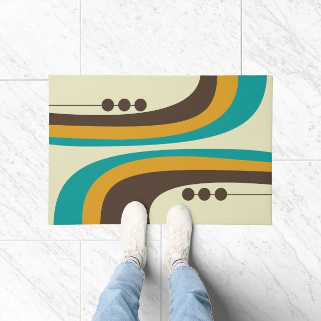 MCM WELCOME MAT - Teal, Brown and Orange (Indoor)