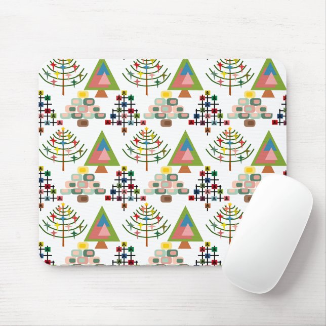 MCM Xmas Trees  Mouse Mat (With Mouse)
