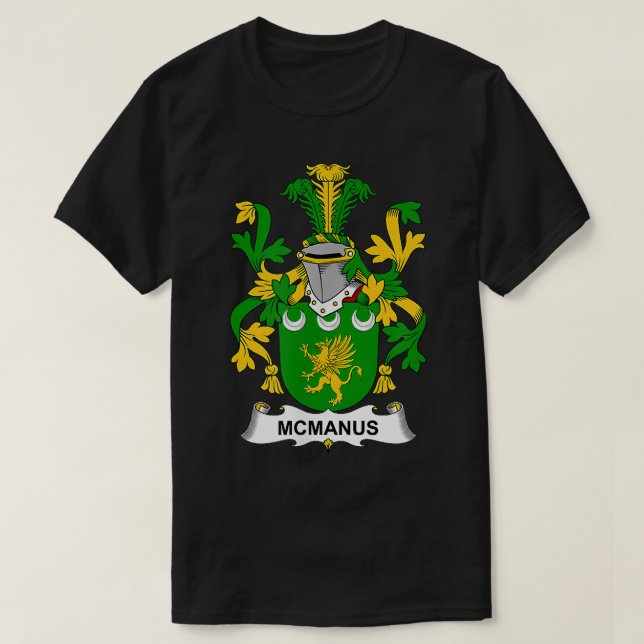 McManus Coat of Arms  Family Crest  T-Shirt (Design Front)