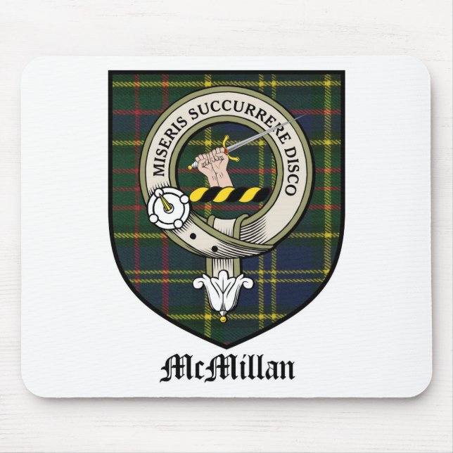 McMillan Clan Crest Badge Tartan Mouse Mat (Front)