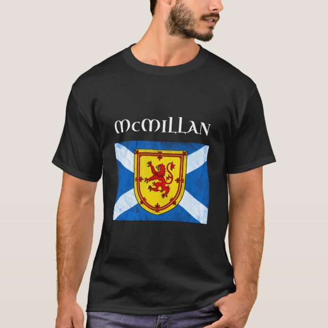 Mcmillan Clan Scottish Name Scotland Flag T-Shirt (Front)