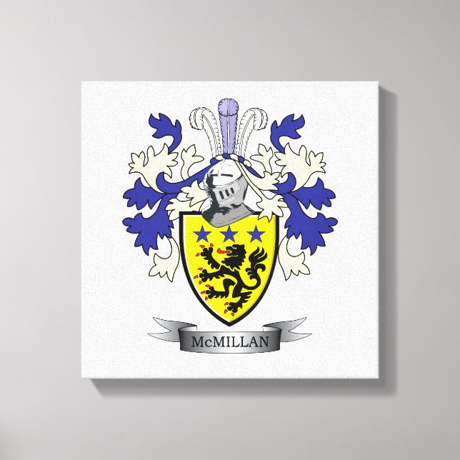 McMillan Family Crest Coat of Arms Canvas Print (Front)