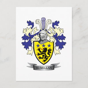 McMillan Family Crest Coat of Arms Postcard