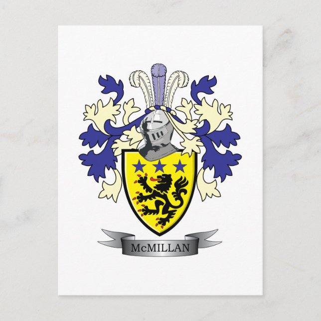 McMillan Family Crest Coat of Arms Postcard (Front)