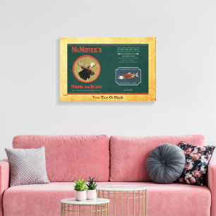 McMotek's Moose And Beans Label Canvas Print