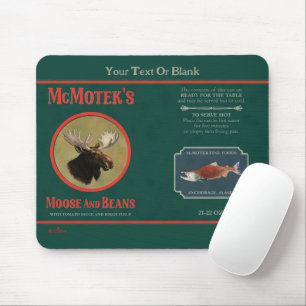 McMotek's Moose And Beans Label Mouse Mat