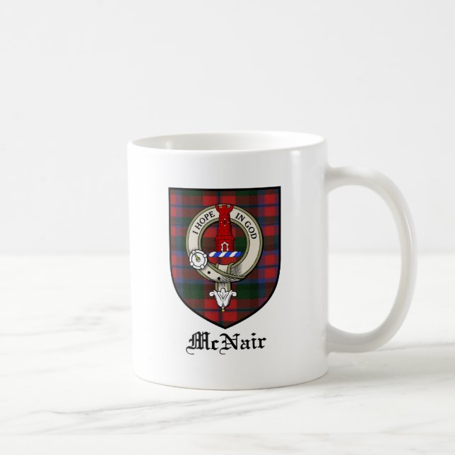 McNair Clan Crest Badge Tartan Coffee Mug (Right)