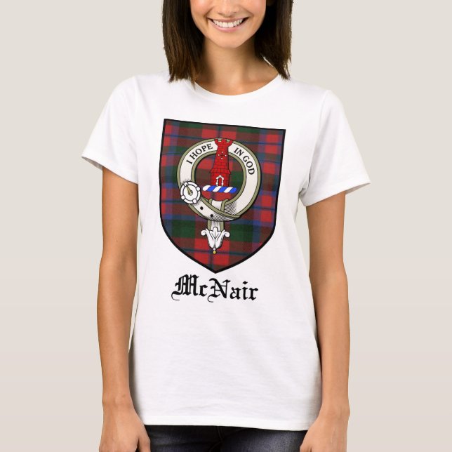 McNair Clan Crest Badge Tartan T-Shirt (Front)