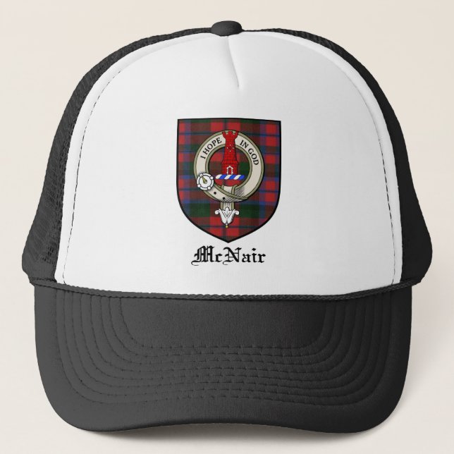 McNair Clan Crest Badge Tartan Trucker Hat (Front)