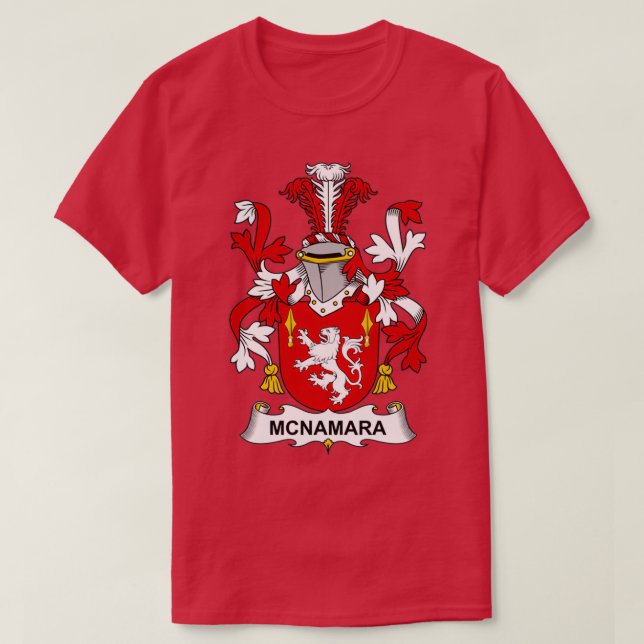McNamara Coat of Arms Family Crest  T-Shirt (Design Front)