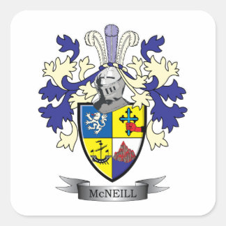 McNeill Family Crest Coat of Arms Square Sticker
