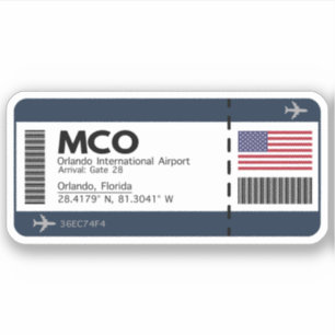 MCO Orlando Airport Boarding Pass - Florida