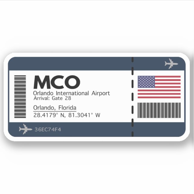 MCO Orlando Airport Boarding Pass - Florida (Front)