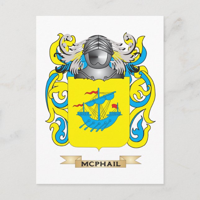 McPhail Coat of Arms (Family Crest) Postcard (Front)