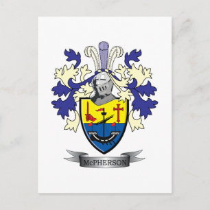 McPherson Family Crest Coat of Arms Postcard