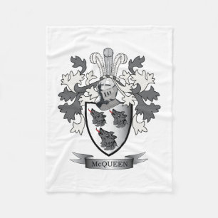 McQueen Family Crest Coat of Arms Fleece Blanket