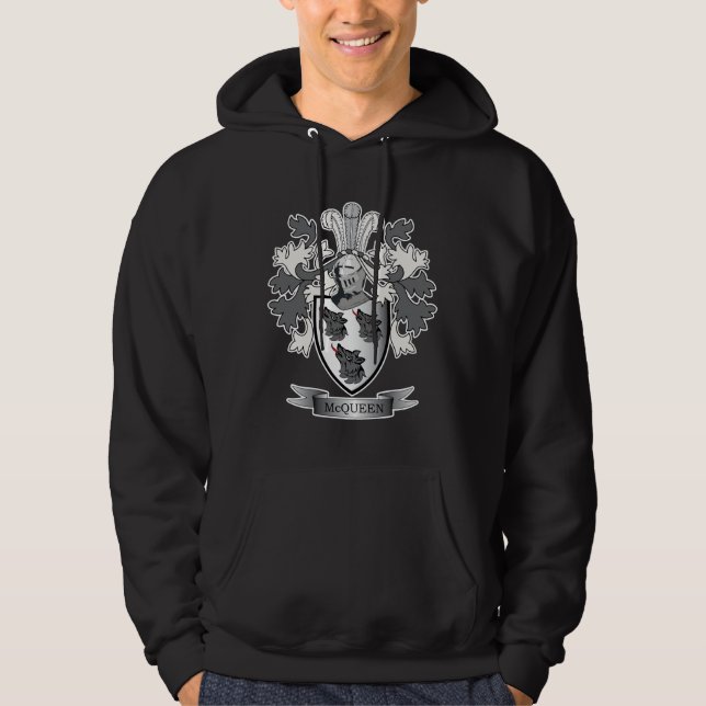 McQueen Family Crest Coat of Arms Hoodie (Front)