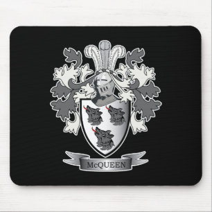 McQueen Family Crest Coat of Arms Mouse Mat