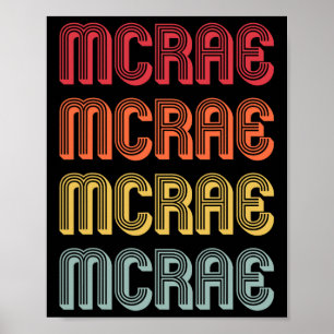 Mcrae Gift Surname Funny Retro Vintage 80s Birthda Poster