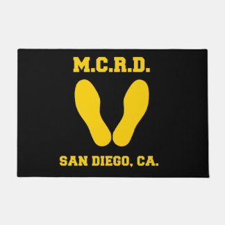 MCRD SAN DIEGO FOOTPRINTS ON BLACK DOORMAT