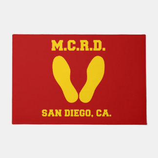 MCRD SAN DIEGO YELLOW FOOTPRINTS ON RED DOORMAT