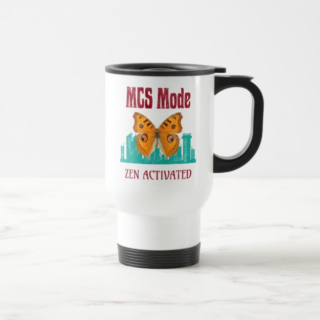 MCS Mode Zen Activated Butterfly Awareness  Descri Travel Mug (Right)