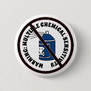 MCS Multiple Chemical Sensitivity Disorder Warning 6 Cm Round Badge
