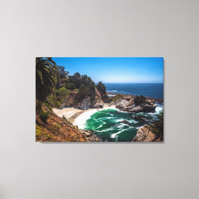 Mcway Falls in Julia Pfeiffer Burns state park Canvas Print (Front)