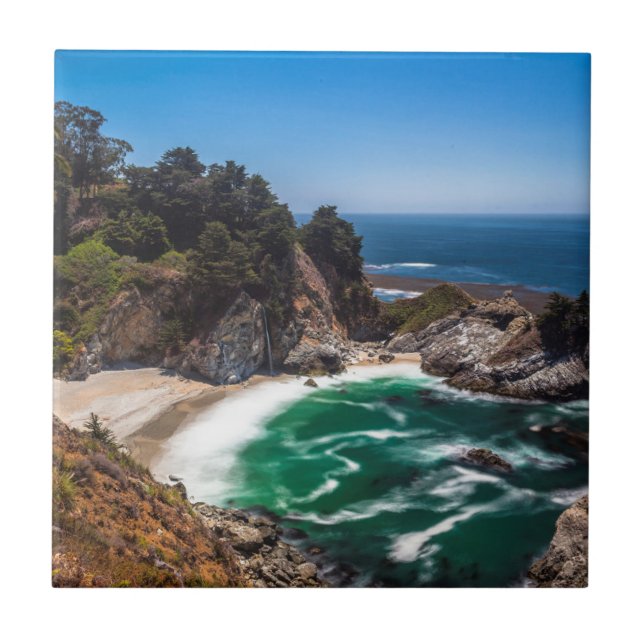 Mcway Falls in Julia Pfeiffer Burns state park Tile (Front)