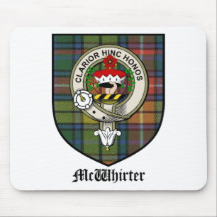 McWhirter Clan Crest Badge Tartan Mouse Mat