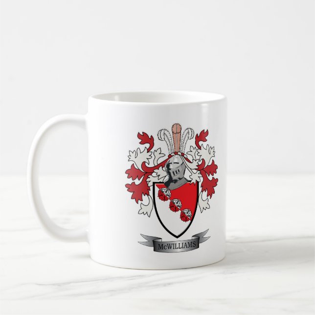 McWilliams Family Crest Coat of Arms Coffee Mug (Left)