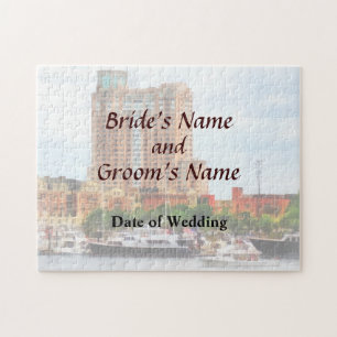MD - Boats at Inner Harbour Wedding Products Jigsaw Puzzle