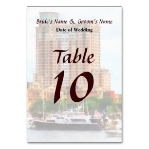 MD - Boats at Inner Harbour Wedding Products Table Number