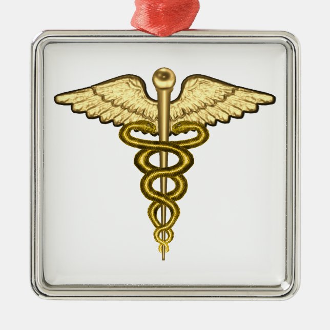 MD Caduceus Metal Tree Decoration (Front)