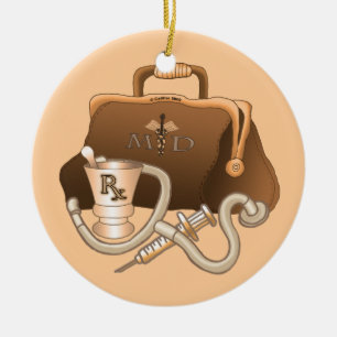 MD Doctor bag Ceramic Tree Decoration