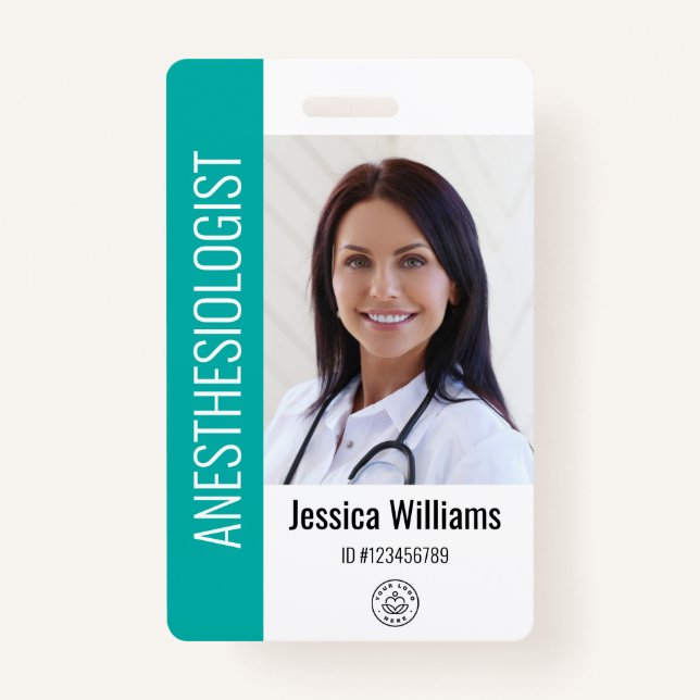 MD Doctor Hospital Medical Employee Photo ID ID Badge (Front)