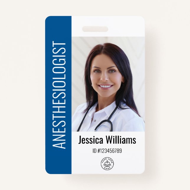 MD Doctor Hospital Medical Employee Photo ID ID Badge (Front)