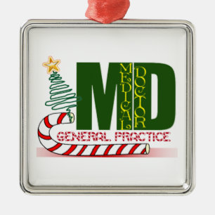 MD GENERAL PRACTICE PHYSICIAN CHRISTMAS MERRY METAL TREE DECORATION
